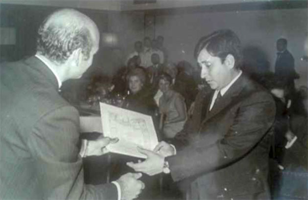 Foto de la entrega del Premio Sitges a Manuel Martínez Mediero el 18 de octubre de 1969